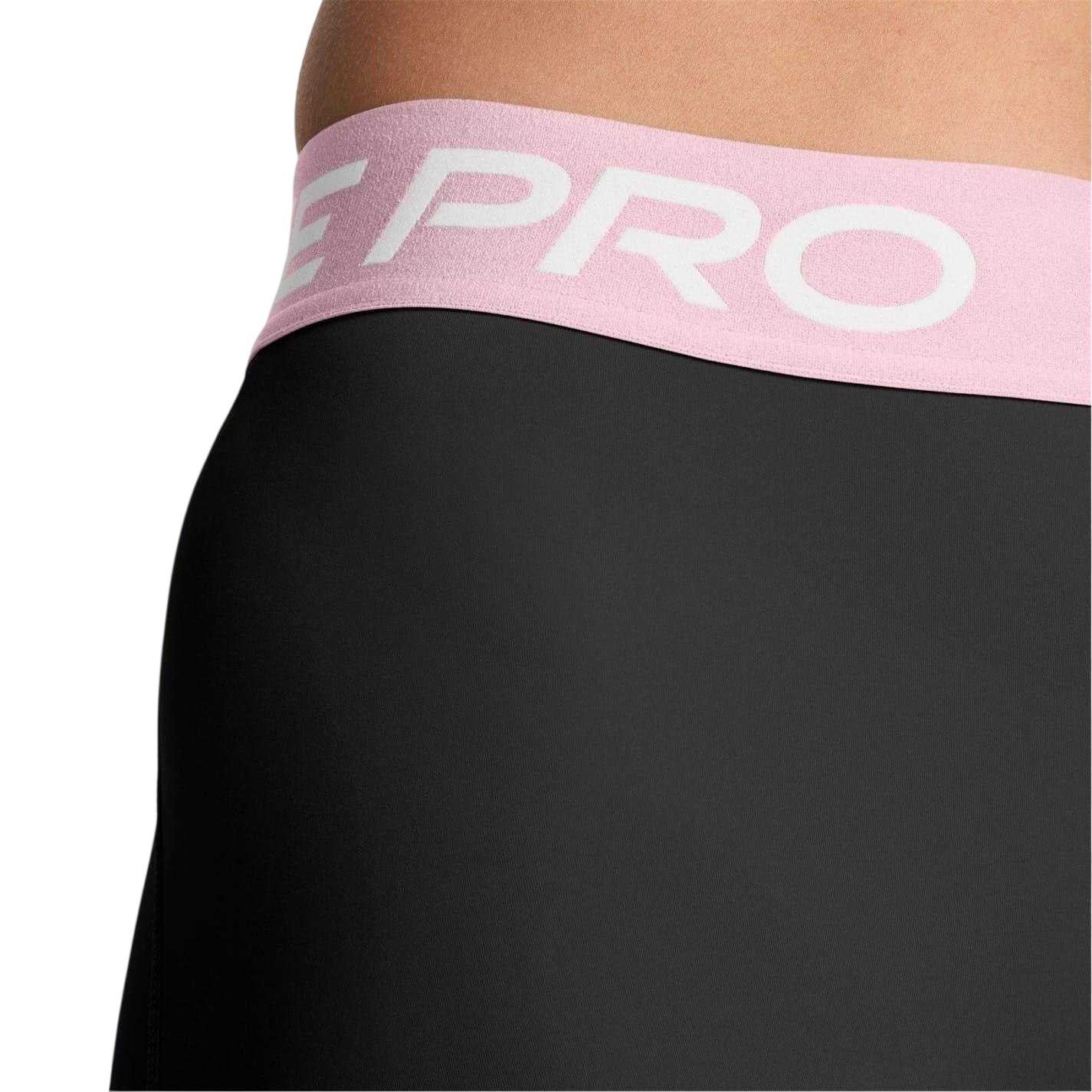 Black-Pink - Side - Nike Womens-Ladies Pro Leggings