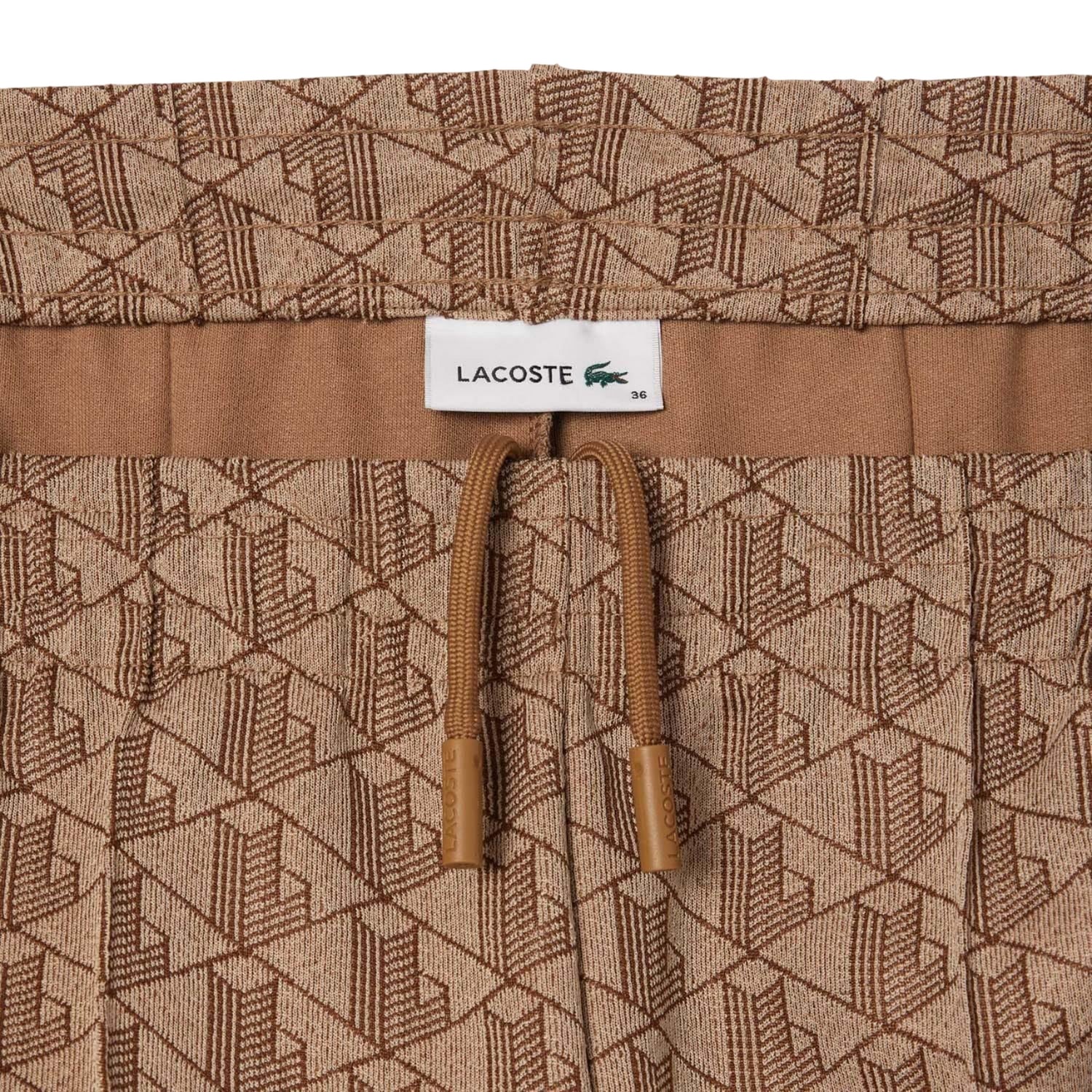 Beige - Lifestyle - Lacoste Womens-Ladies Monogram Flared Jogging Bottoms