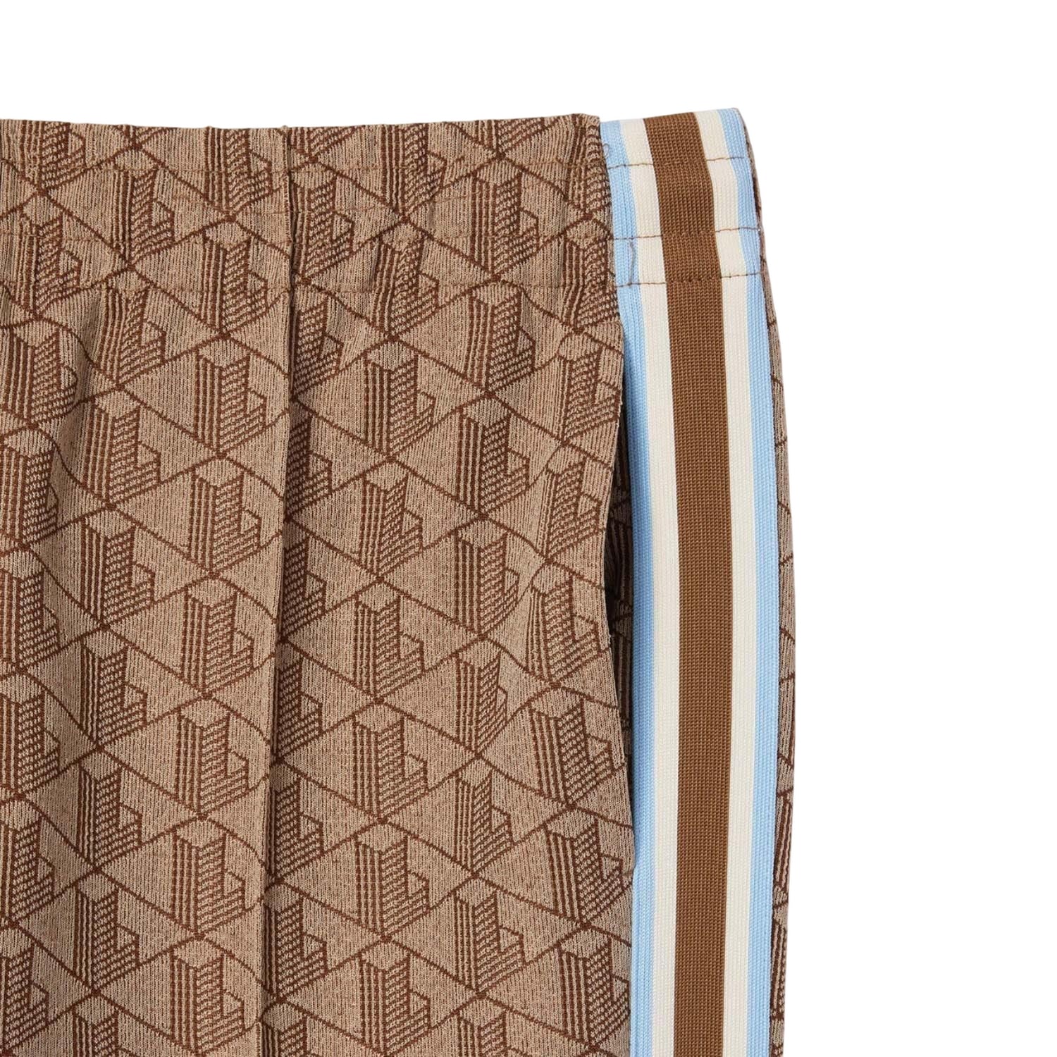 Beige - Back - Lacoste Womens-Ladies Monogram Flared Jogging Bottoms