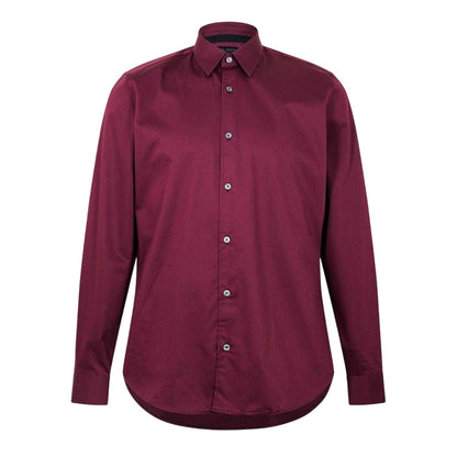 Oxblood - Front - Ted Baker Mens Oxford Collared Long-Sleeved Shirt