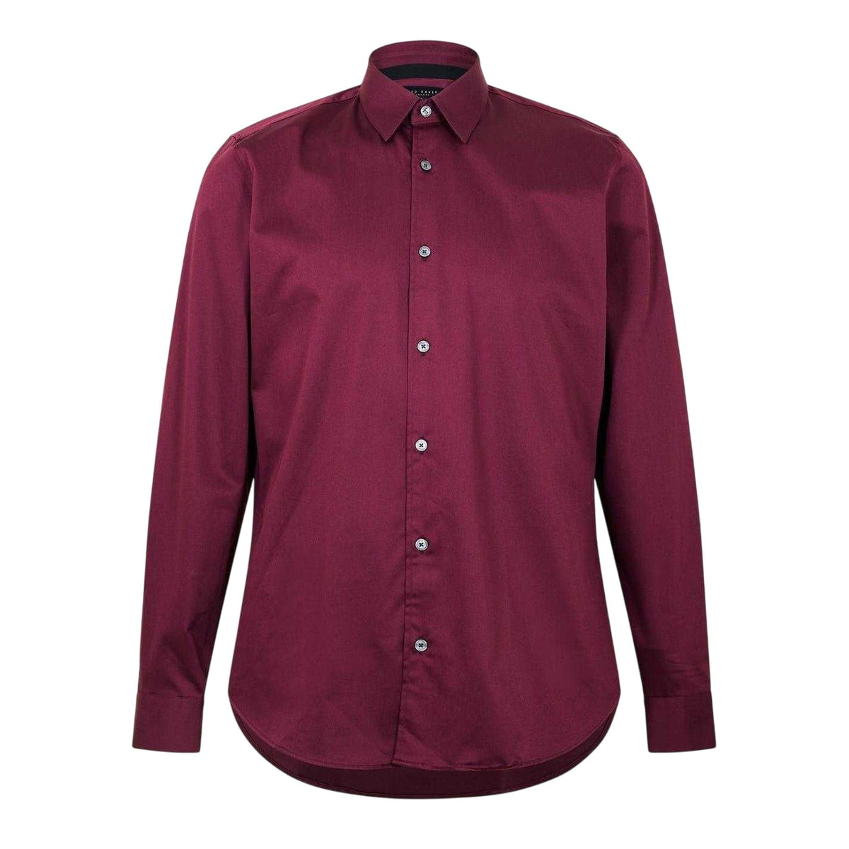 Oxblood - Front - Ted Baker Mens Oxford Collared Long-Sleeved Shirt