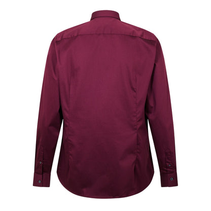 Oxblood - Back - Ted Baker Mens Oxford Collared Long-Sleeved Shirt