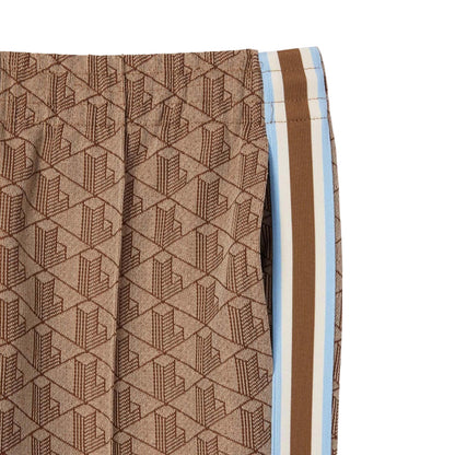 Beige - Back - Lacoste Womens-Ladies Monogram Flared Jogging Bottoms
