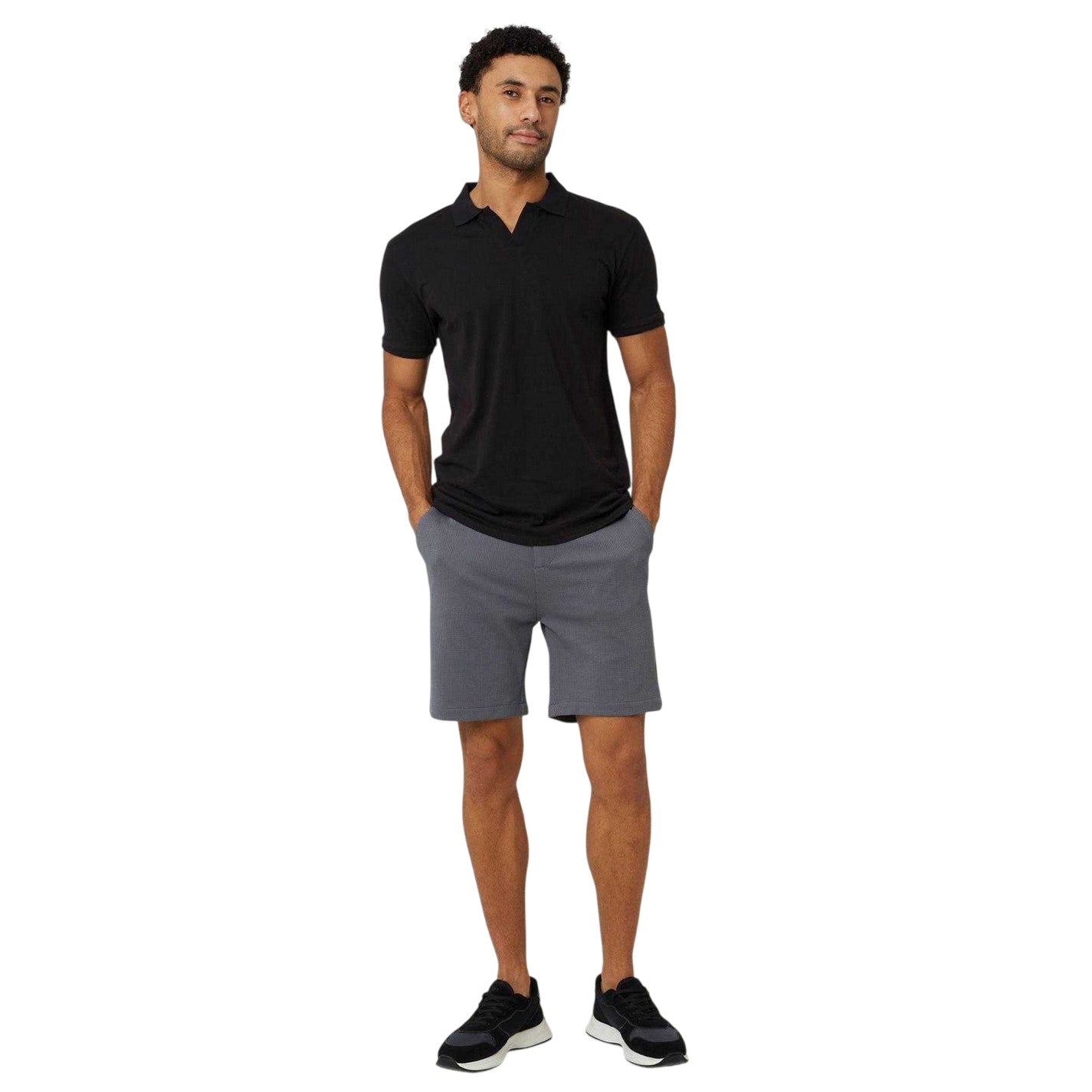 Dark Grey - Lifestyle - Brave Soul Mens Woven Waffle Track Shorts
