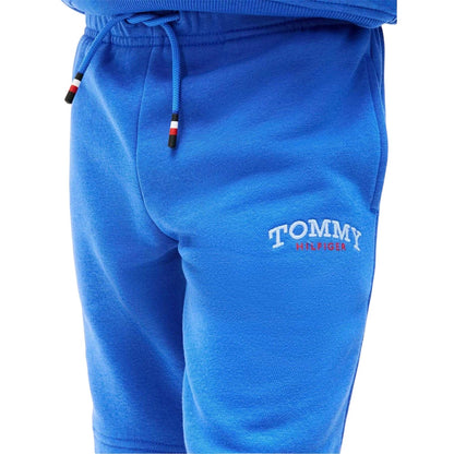 Blue - Side - Tommy Hilfiger Childrens-Kids Fleece Monogram Sweat Shorts