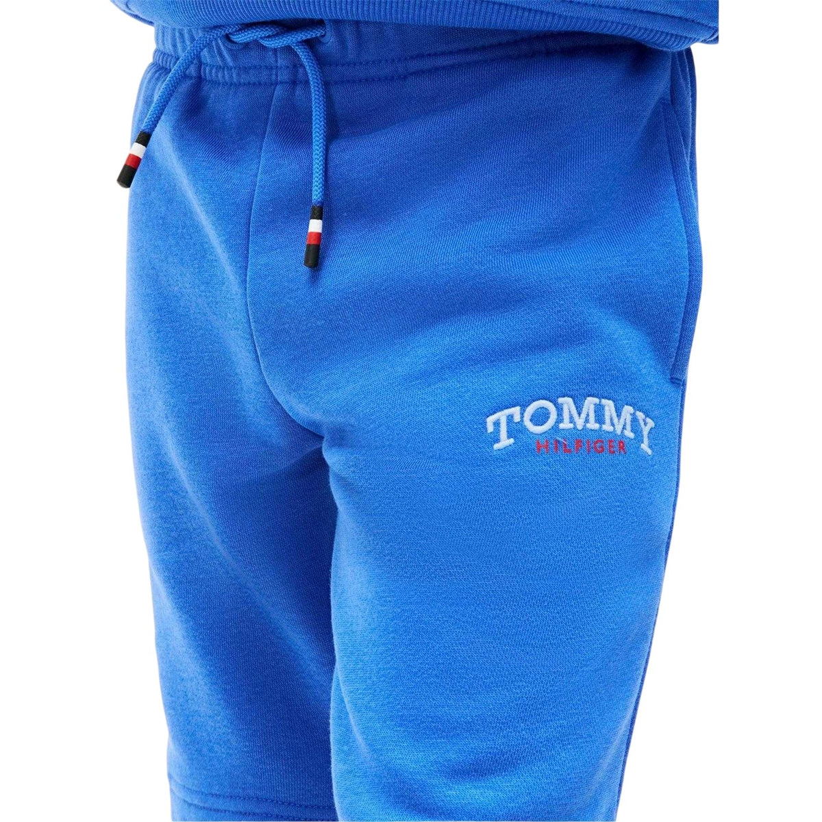 Blue - Side - Tommy Hilfiger Childrens-Kids Fleece Monogram Sweat Shorts