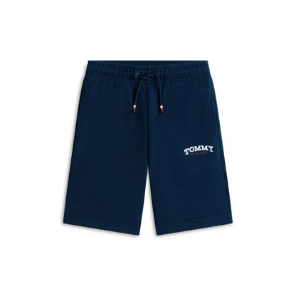 Night Navy - Front - Tommy Hilfiger Childrens-Kids Fleece Monogram Sweat Shorts