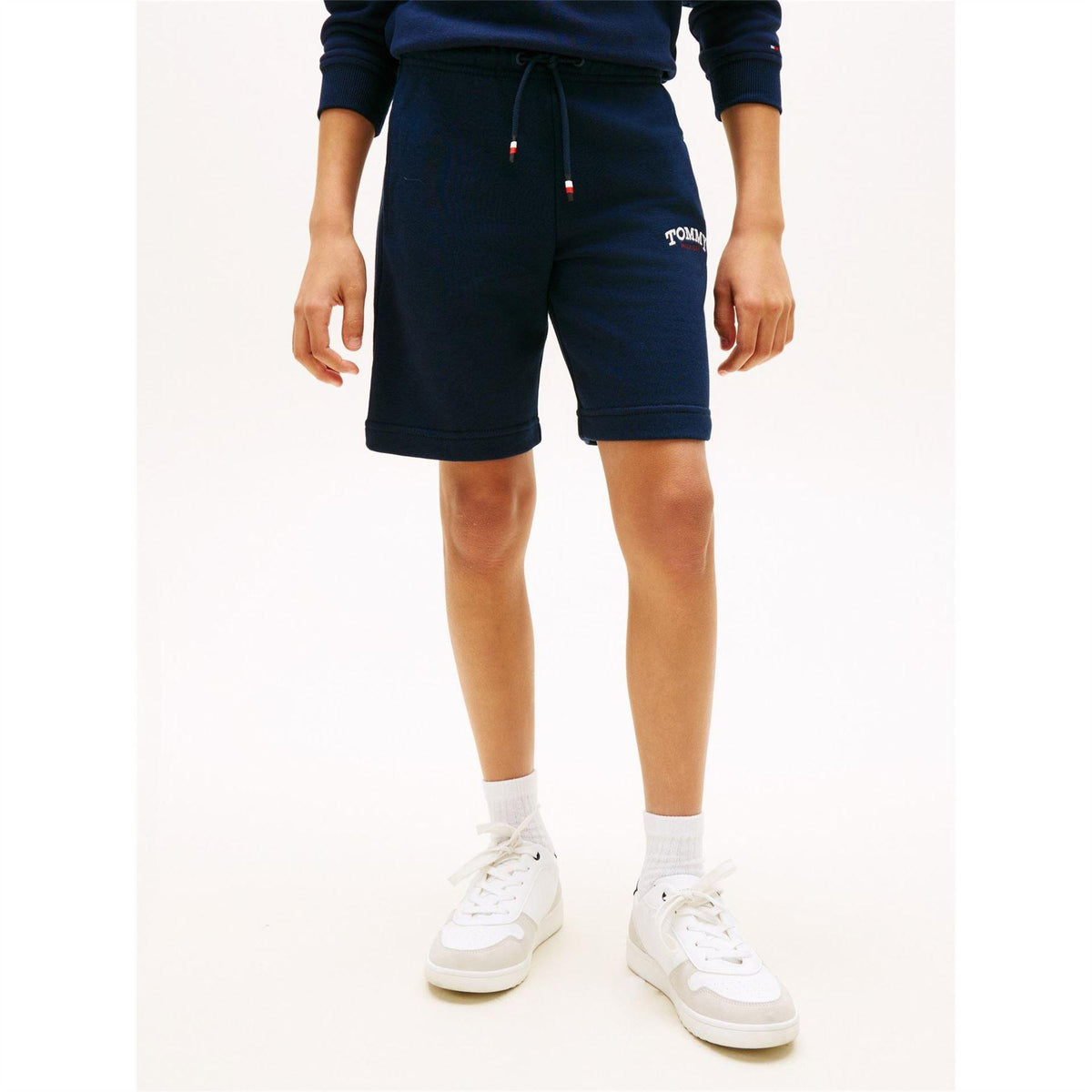 Night Navy - Back - Tommy Hilfiger Childrens-Kids Fleece Monogram Sweat Shorts
