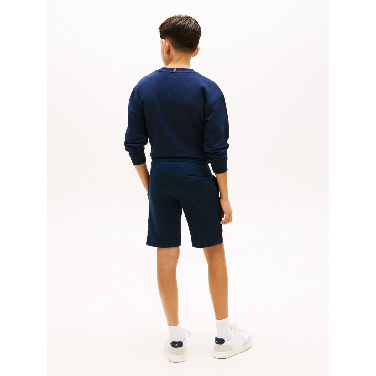 Night Navy - Pack Shot - Tommy Hilfiger Childrens-Kids Fleece Monogram Sweat Shorts