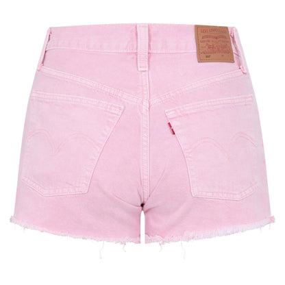 Pink - Back - Levis Womens-Ladies 501 Original Denim Shorts