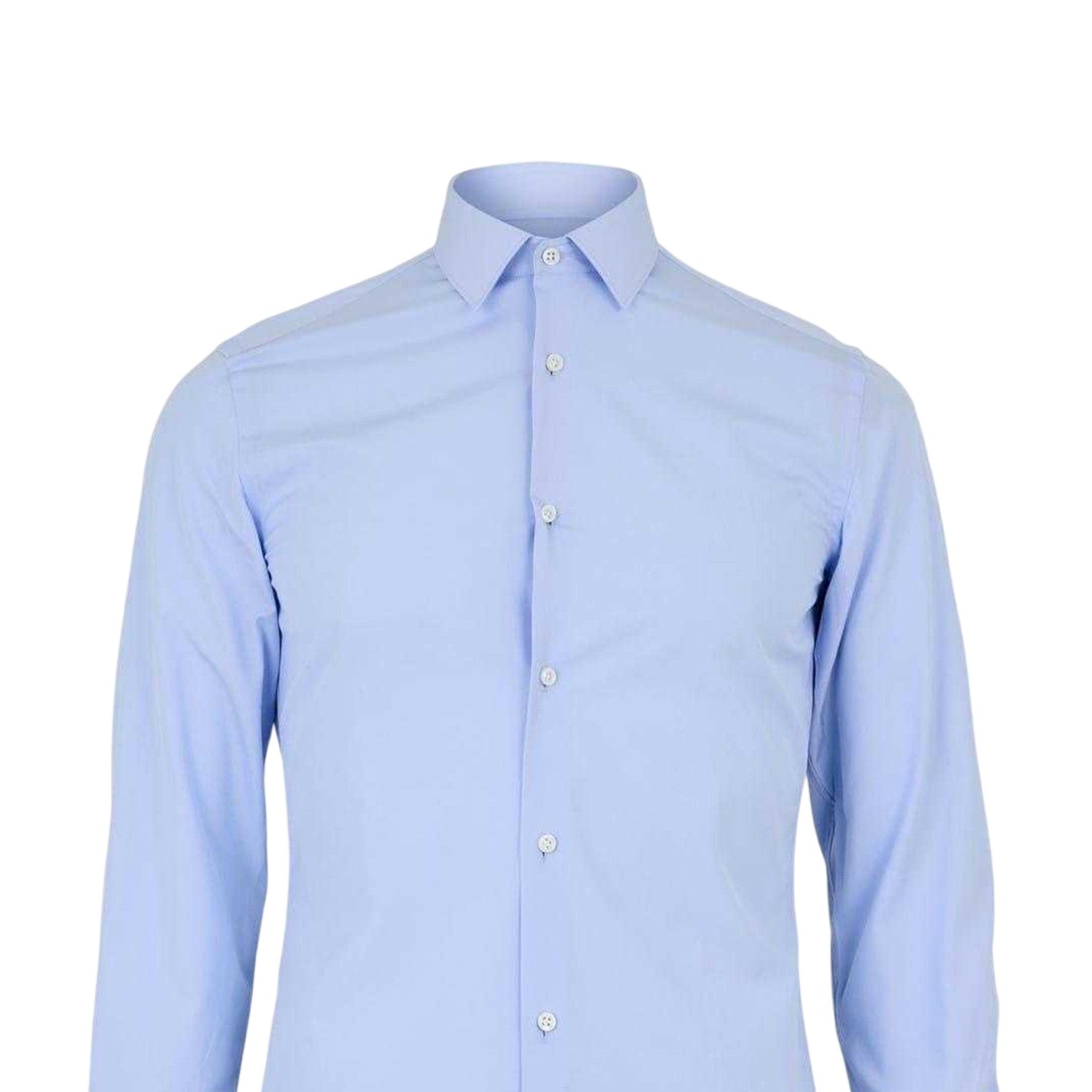 Pastel Blue - Side - Boss Mens Point Collar Long-Sleeved Formal Shirt