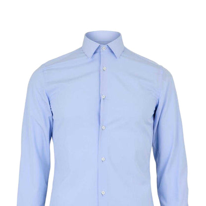 Pastel Blue - Side - Boss Mens Point Collar Long-Sleeved Formal Shirt