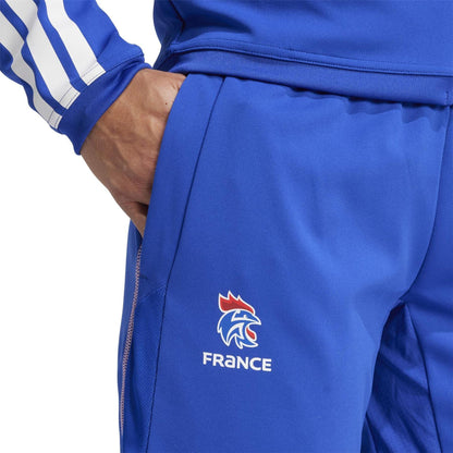 Lucid Blue - Side - Adidas Womens-Ladies France FFR Tracksuit Bottoms
