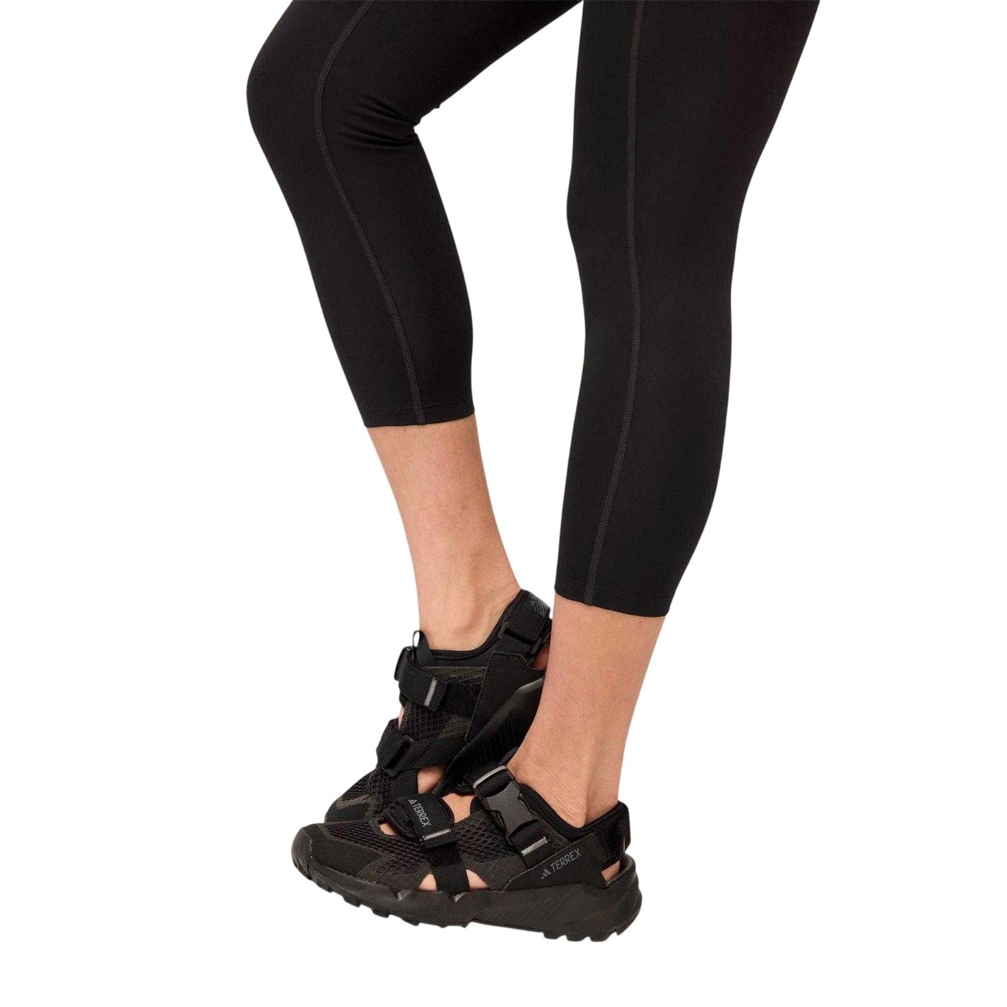 Black - Side - Girlfriend Collective Womens-Ladies Fitted 7-8 Leggings