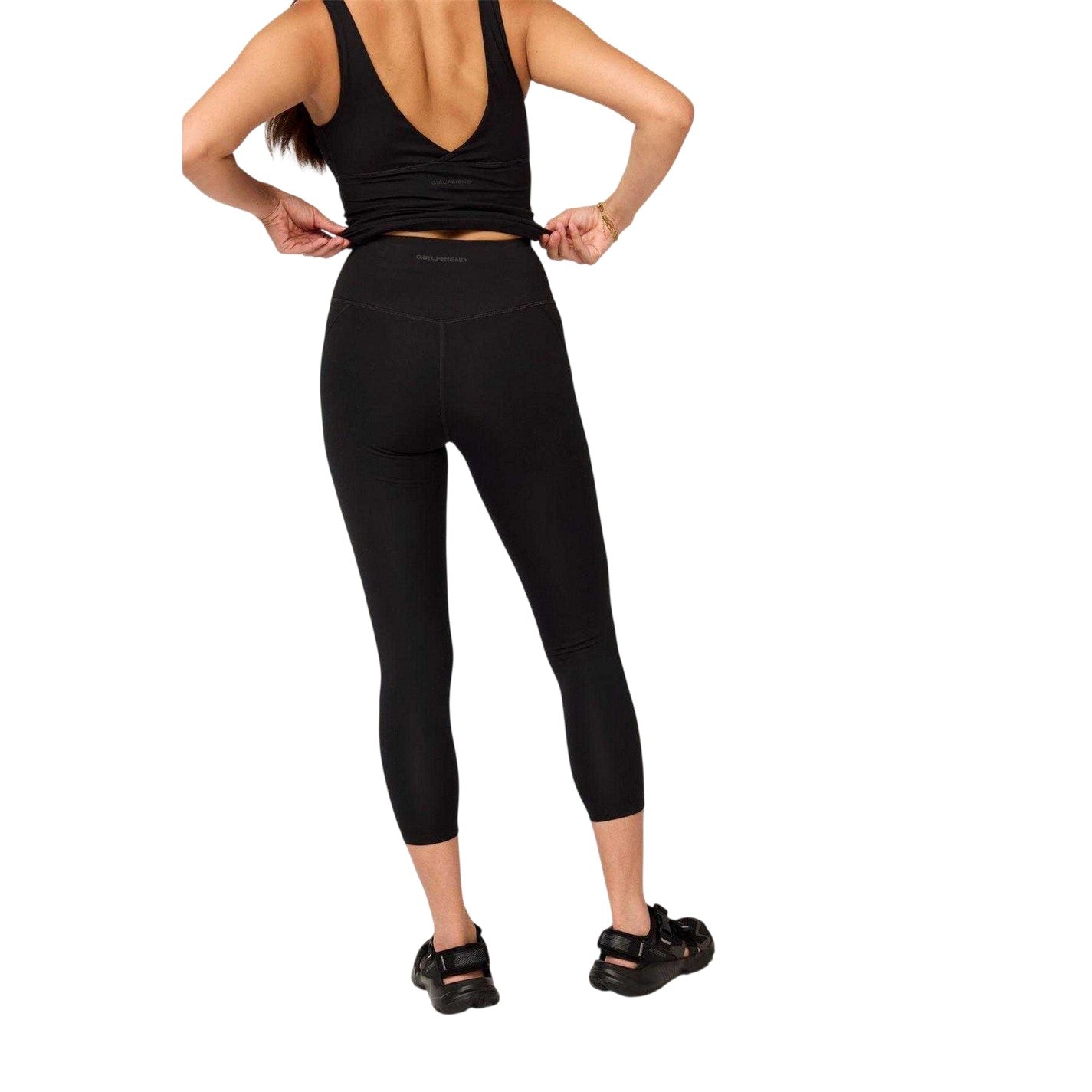 Black - Pack Shot - Girlfriend Collective Womens-Ladies Fitted 7-8 Leggings