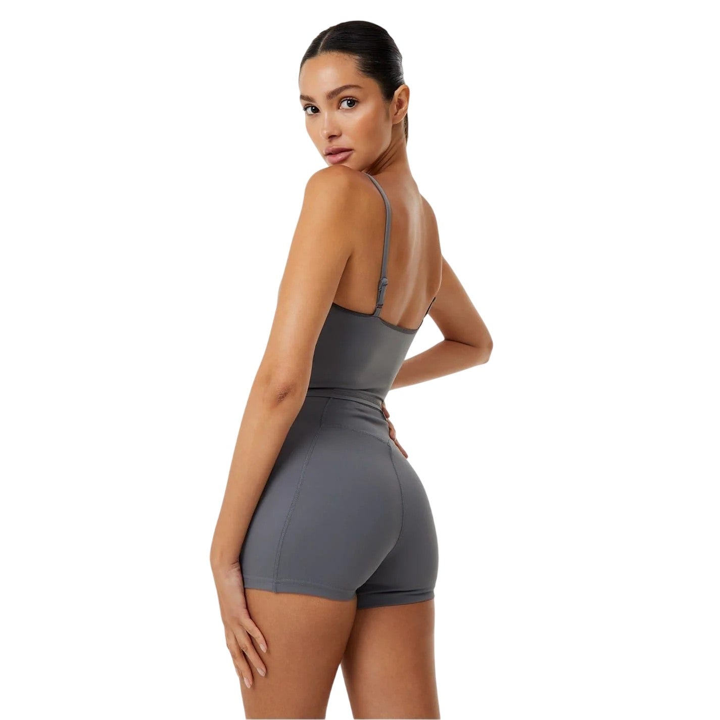 Charcoal - Lifestyle - USA Pro Womens-Ladies Opaque Mini Shorts