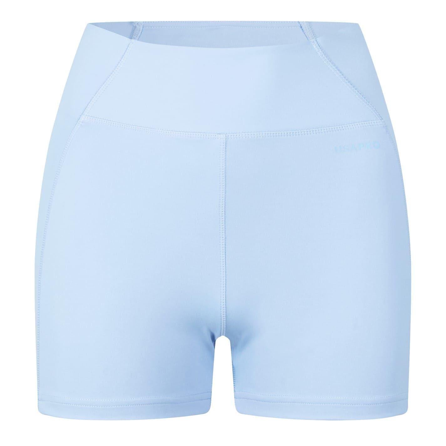 Brunnera Blue - Front - USA Pro Womens-Ladies Opaque Mini Shorts