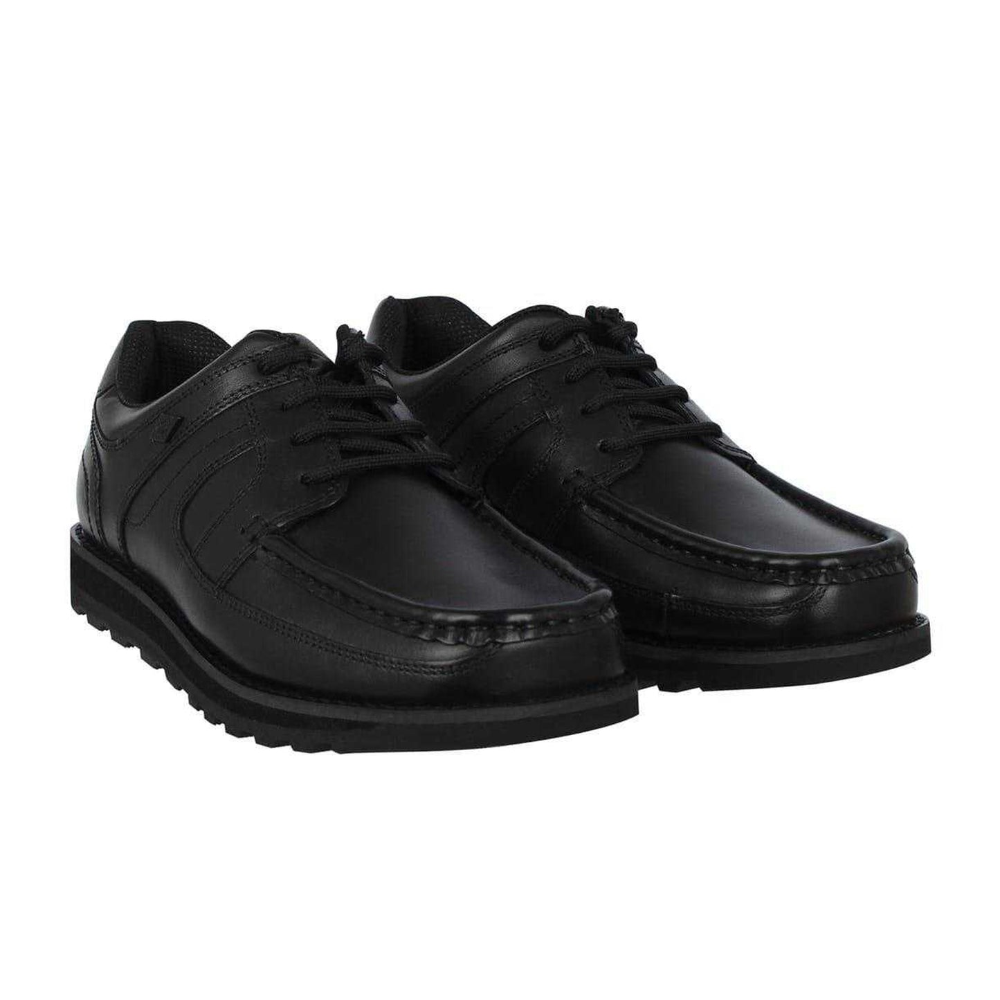 Black - Lifestyle - Lee Cooper Childrens-Kids C Harrow Leather Lace Up School Derby Shoes