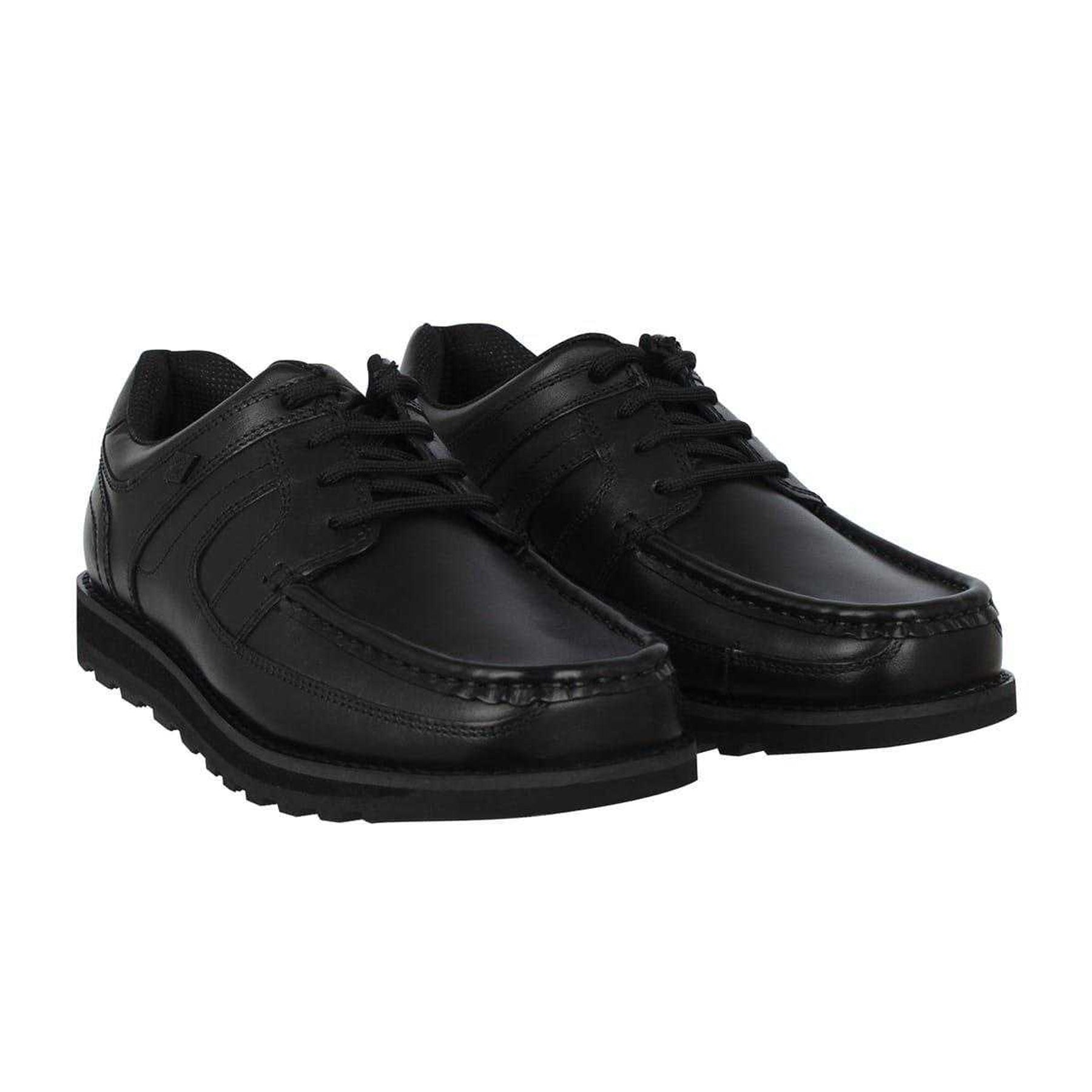 Black - Lifestyle - Lee Cooper Childrens-Kids C Harrow Leather Lace Up School Derby Shoes