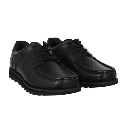 Black - Lifestyle - Lee Cooper Childrens-Kids C Harrow Leather Lace Up School Derby Shoes