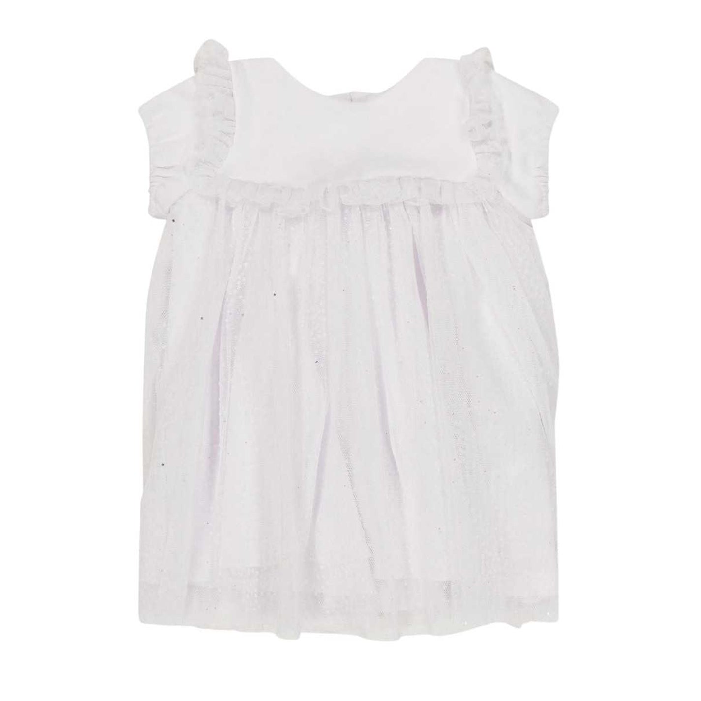 White - Side - Carrement Beau Baby Girls Glitter Tulle Mini Dress Set