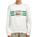 Cream - Side - Lacoste Mens Graphic Print Fleece Sweatshirt