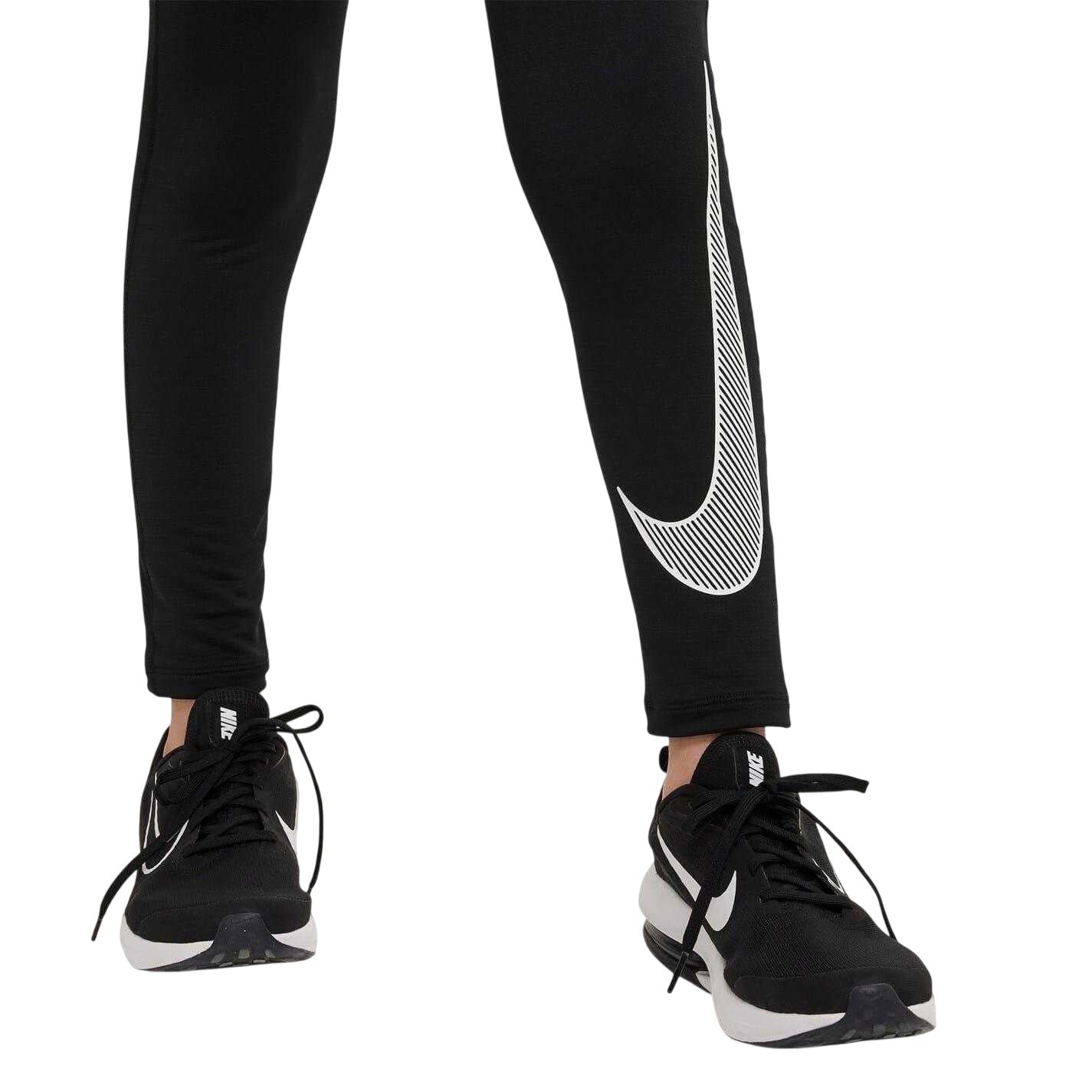 Black - Side - Nike Childrens-Kids Pro 2 in 1 Athletic Tights