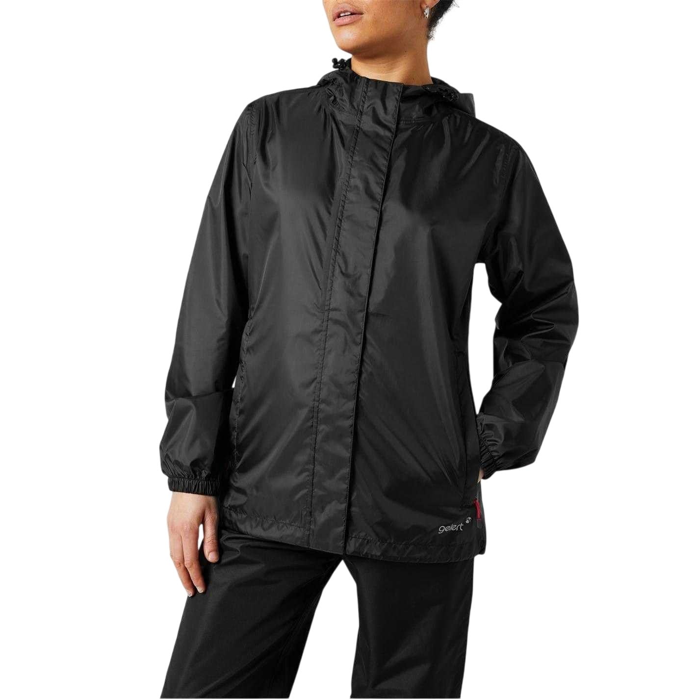 Black - Side - Gelert Womens-Ladies Packaway Waterproof Jacket