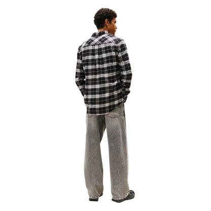 Black - Back - Tommy Jeans Mens Checked Flannel Long-Sleeved Shirt