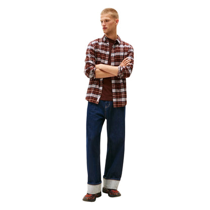 Brown - Lifestyle - Tommy Jeans Mens Checked Flannel Long-Sleeved Shirt