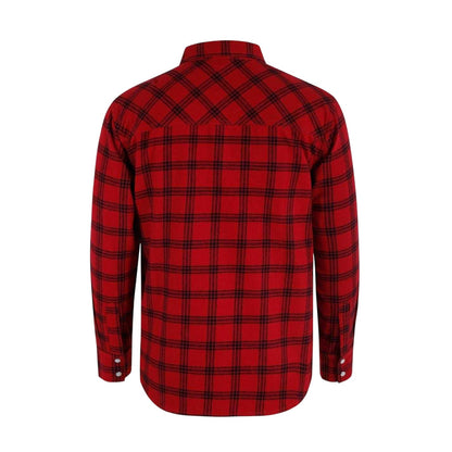 Red - Back - Lee Cooper Mens Check Plaid Long-Sleeved Shirt