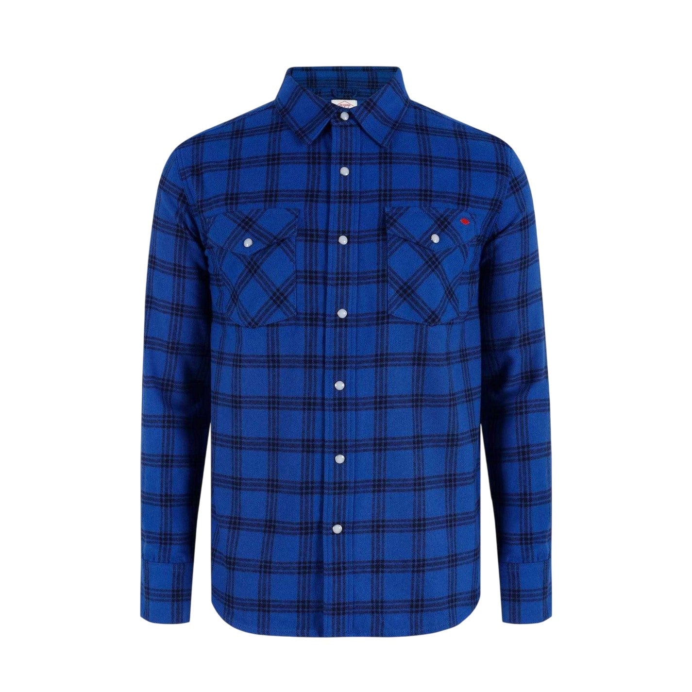 Blue - Front - Lee Cooper Mens Check Plaid Long-Sleeved Shirt