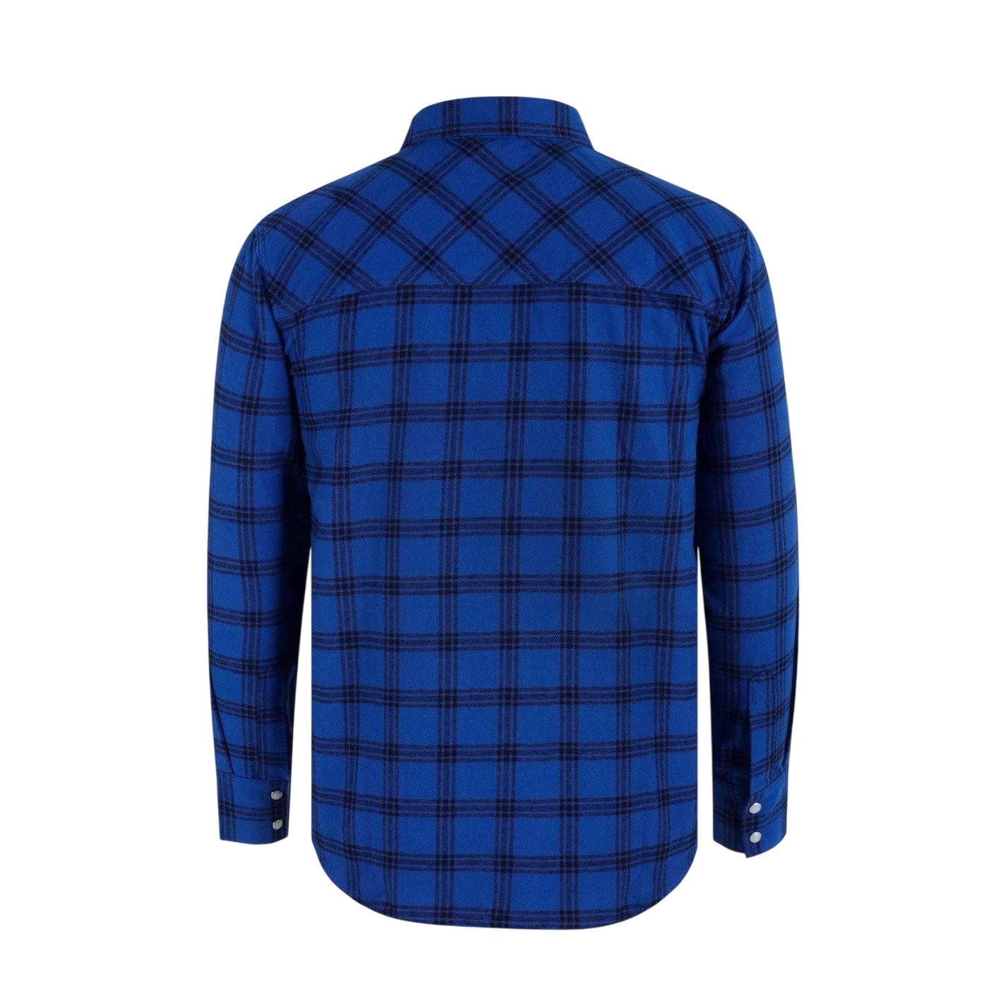 Blue - Back - Lee Cooper Mens Check Plaid Long-Sleeved Shirt