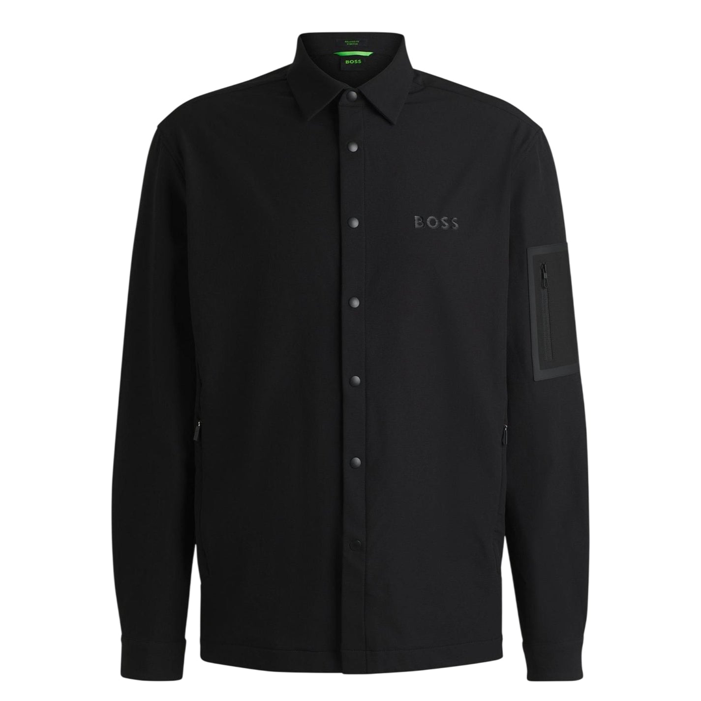 Black - Front - Boss Mens B Lite Snap Long-Sleeved Overshirt