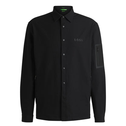 Black - Front - Boss Mens B Lite Snap Long-Sleeved Overshirt