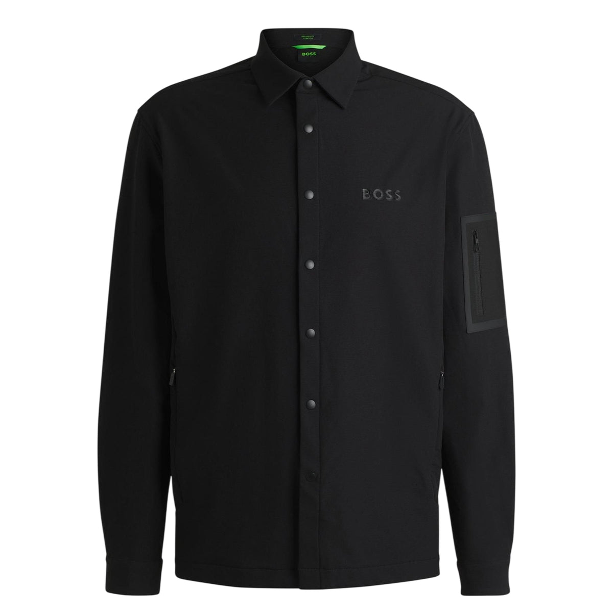 Black - Front - Boss Mens B Lite Snap Long-Sleeved Overshirt