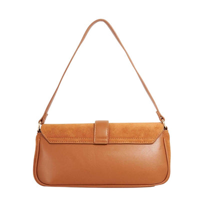 Tan - Back - Dune London Delsees Suede Shoulder Bag