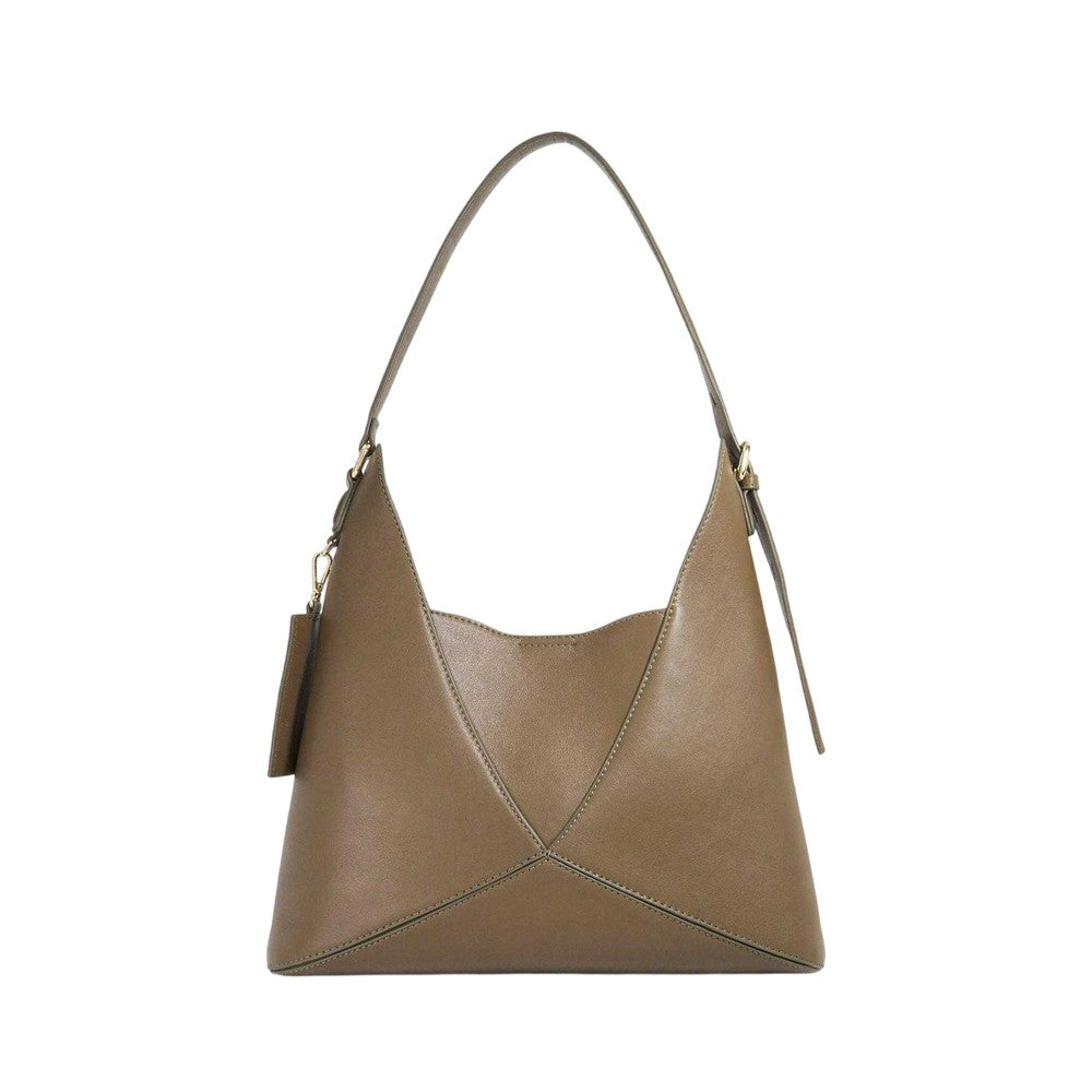 Khaki Green - Back - Dune London Lo Dinidearest Leather Shoulder Bag