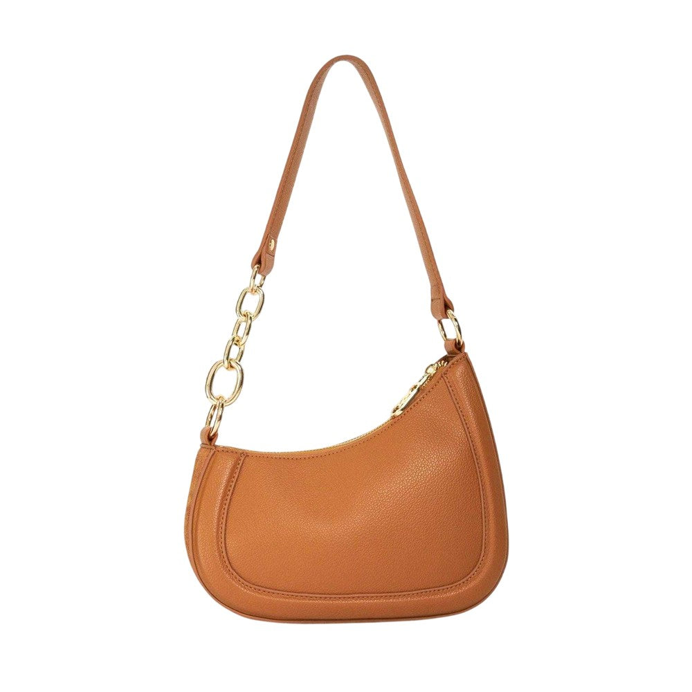 Tan - Back - Dune London Lo Direction Suede Shoulder Bag