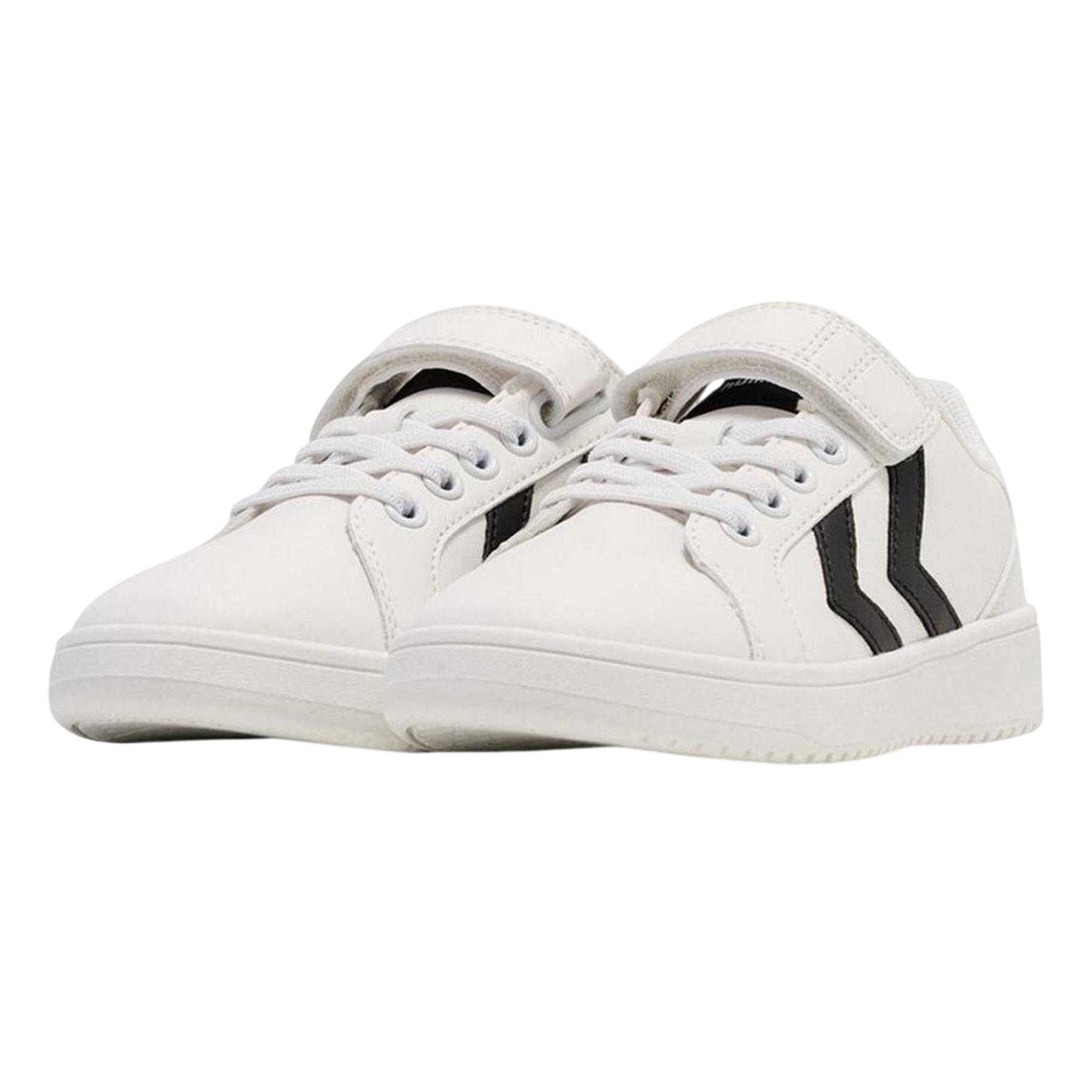 White-Black - Lifestyle - Hummel Childrens-Kids PU Court Trainers