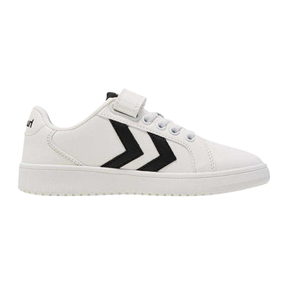 White-Black - Front - Hummel Childrens-Kids PU Court Trainers