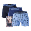 Blue-Light Blue-Dark Blue - Front - Emporio Armani Mens Core Logo Boxer Shorts (Pack of 3)