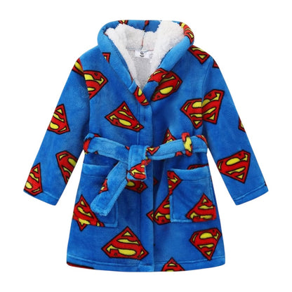 Blue-Red - Front - Superman Childrens-Kids Dressing Gown
