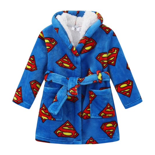 Blue-Red - Front - Superman Childrens-Kids Dressing Gown