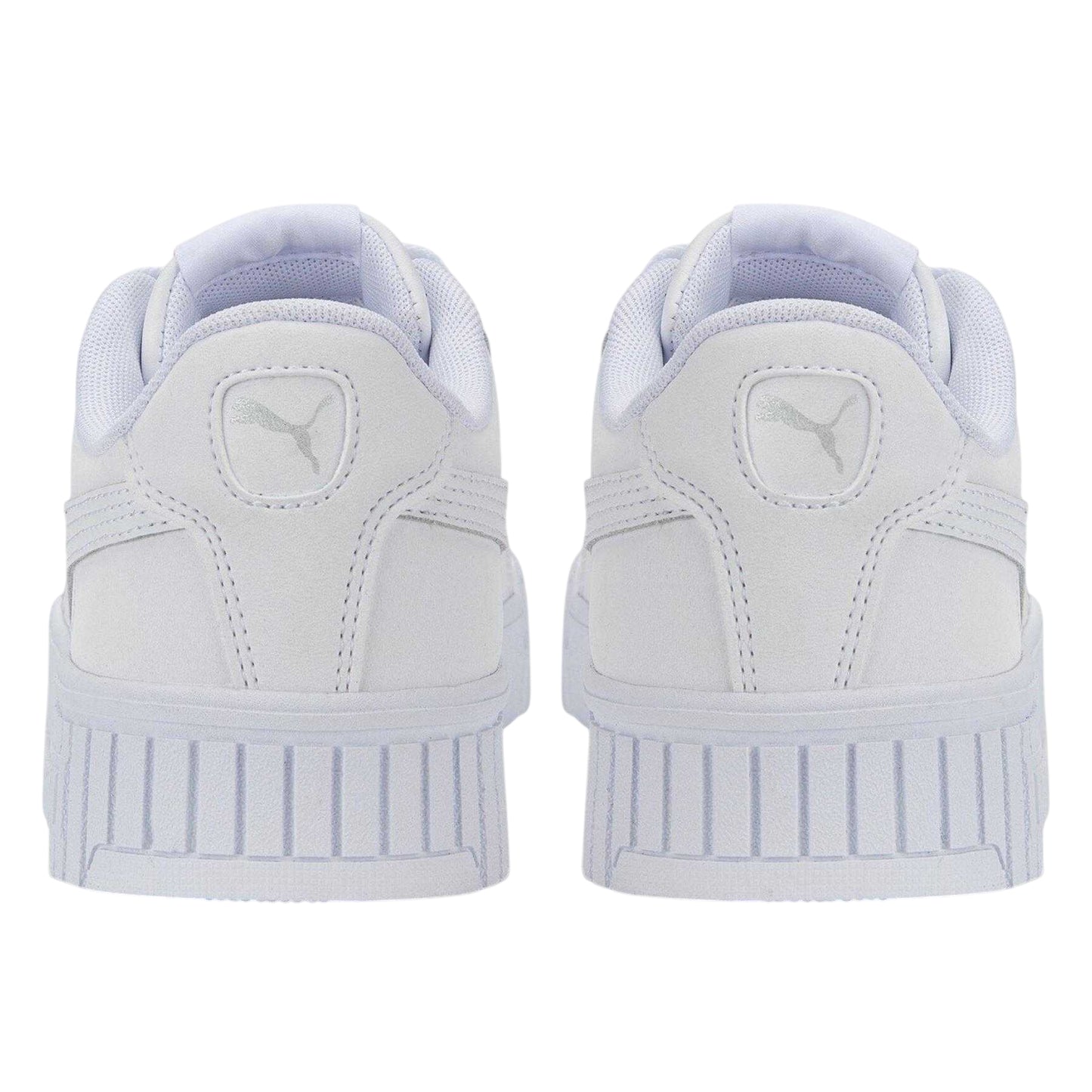 White-Silver - Back - Puma Childrens-Kids Carina 2.0 Low Trainers
