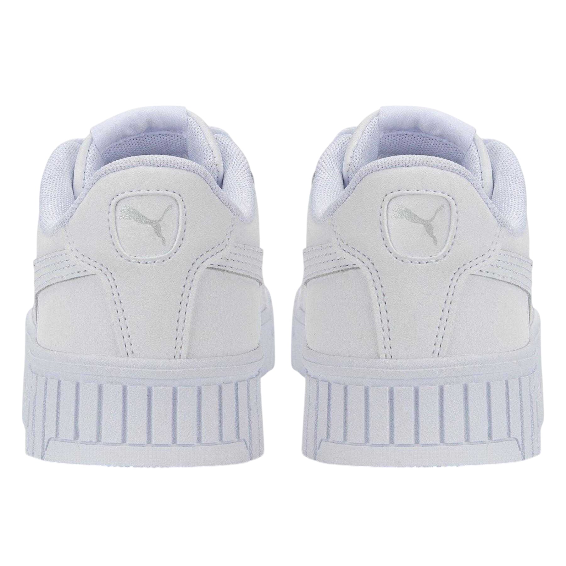 White-Silver - Back - Puma Childrens-Kids Carina 2.0 Low Trainers