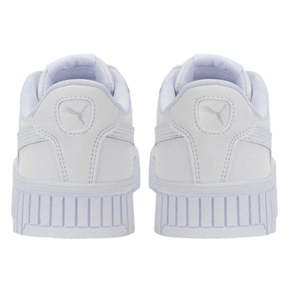 White-Silver - Back - Puma Childrens-Kids Carina 2.0 Low Trainers