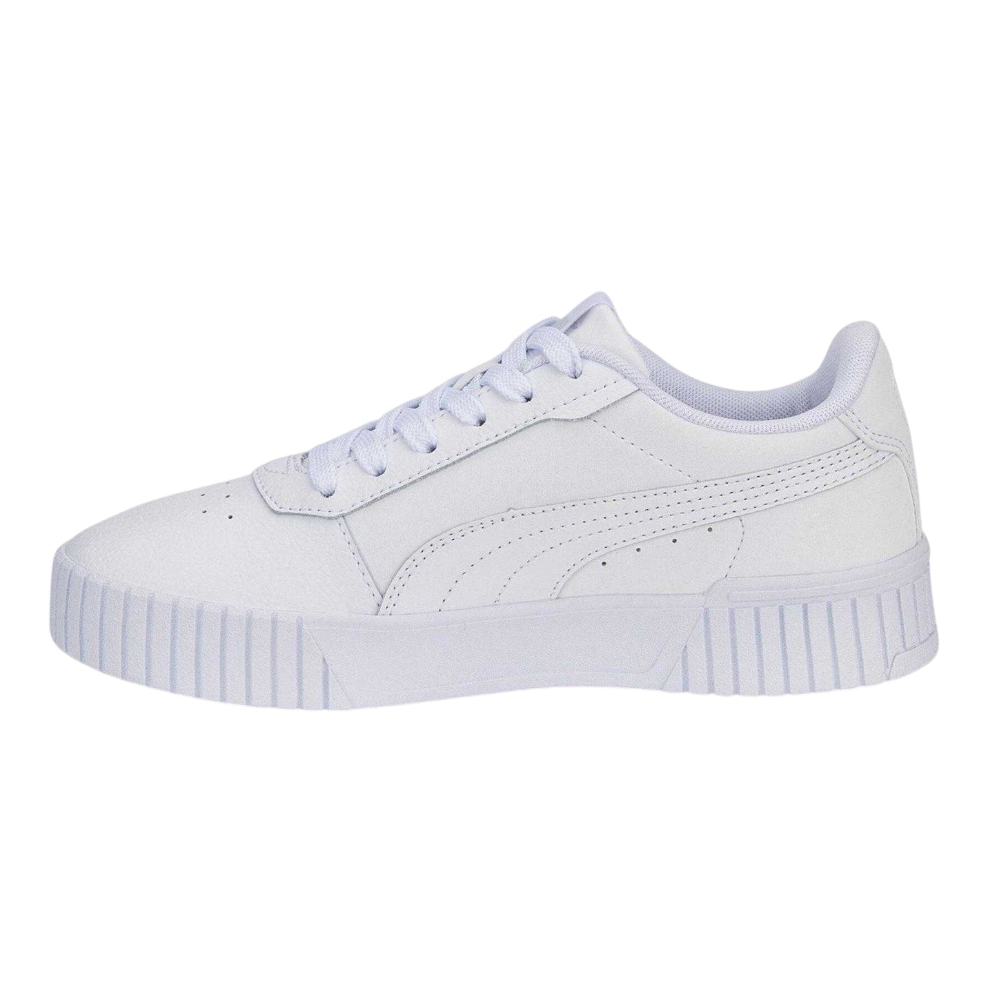 White-Silver - Side - Puma Childrens-Kids Carina 2.0 Low Trainers