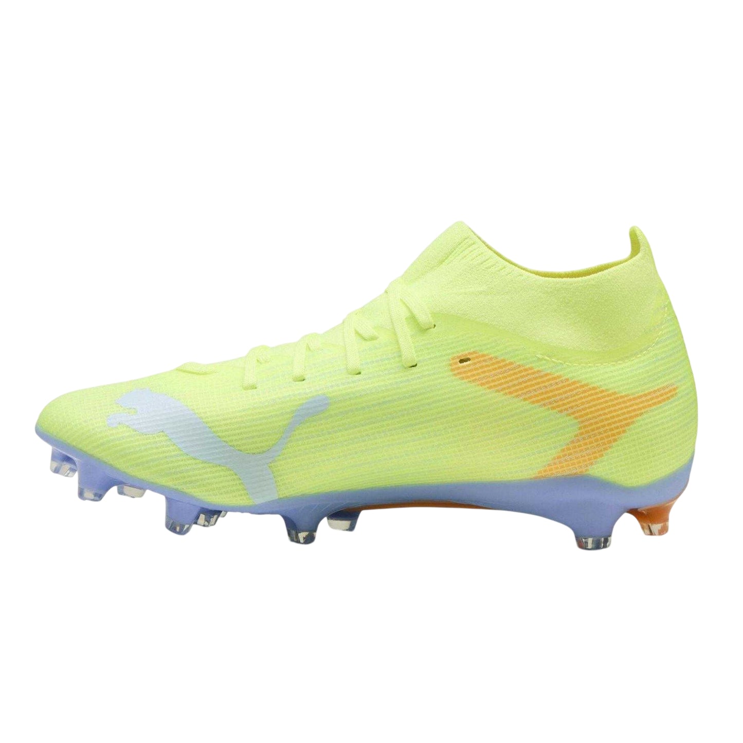 Yellow - Back - Puma Womens-Ladies 3 Ultra Knitted Collar Firm Ground Football Boots