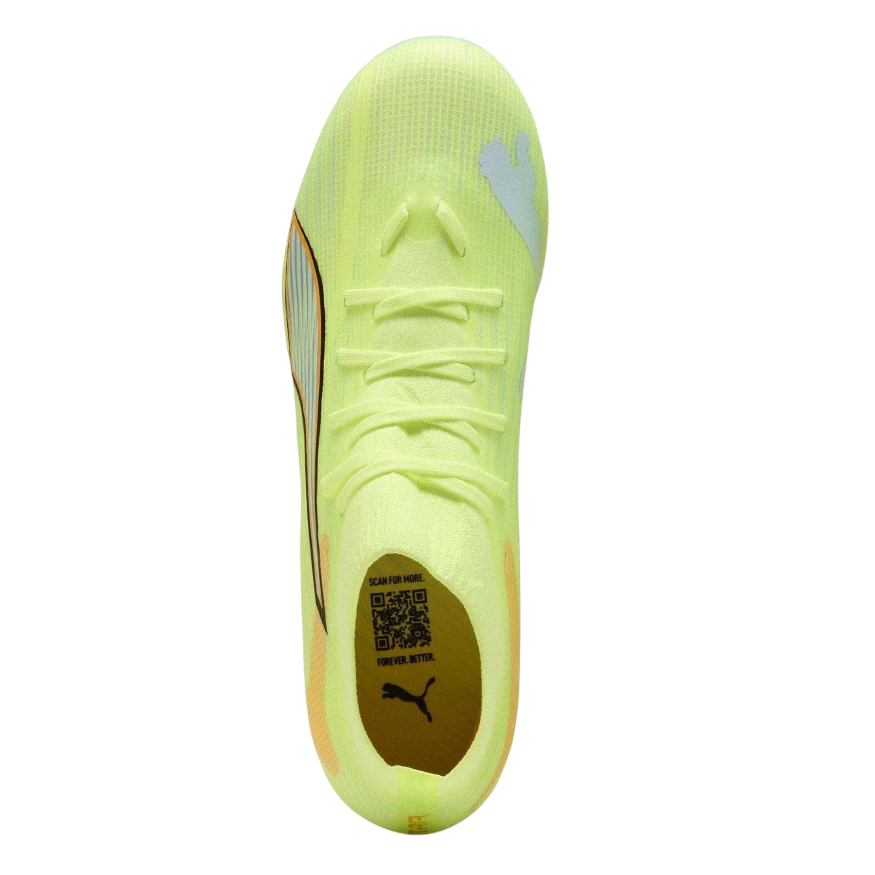 Yellow - Side - Puma Womens-Ladies 3 Ultra Knitted Collar Firm Ground Football Boots